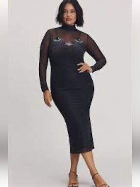 AFRM Long-Sleeve Mock-Neck Printed Midi Dress
$165